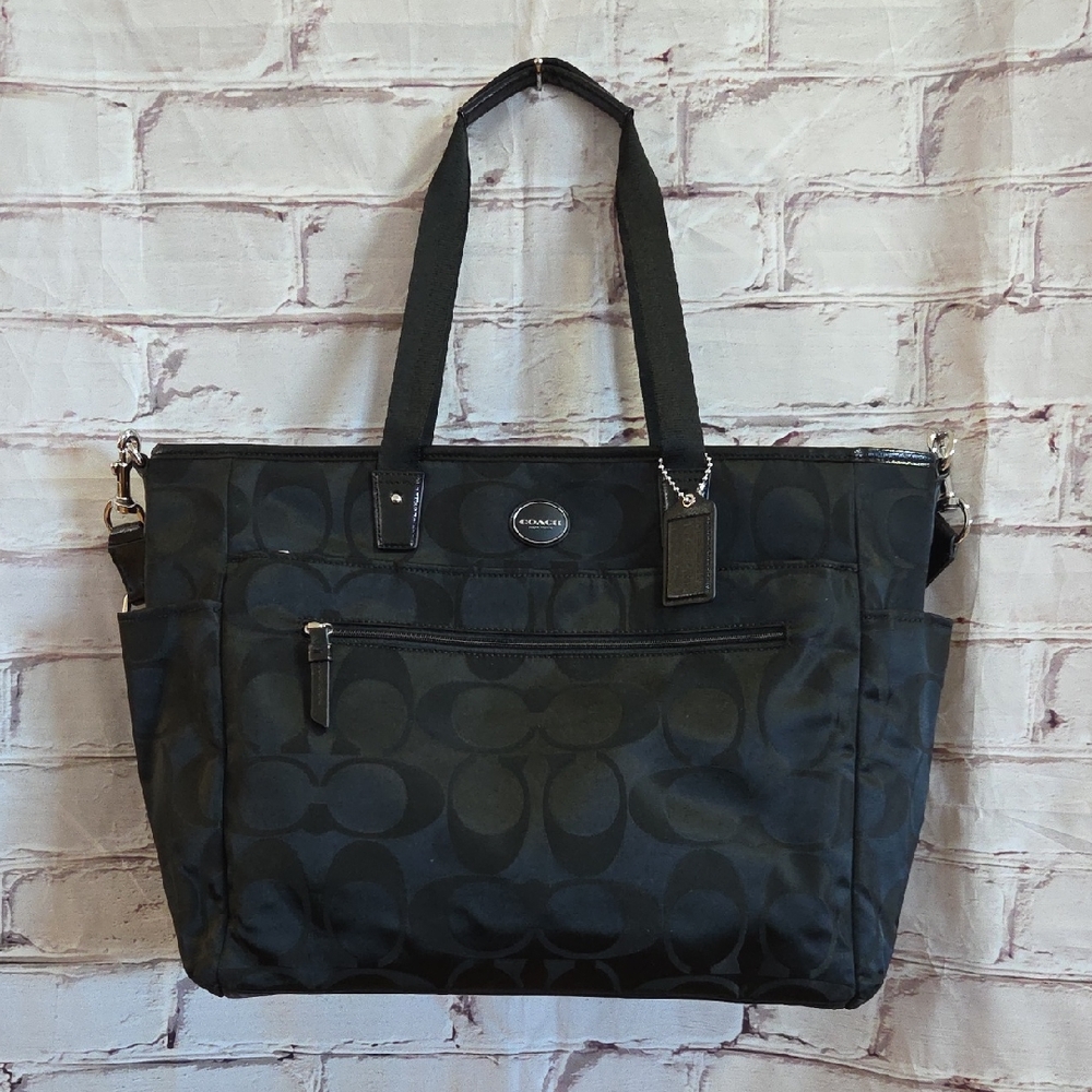 Coach Black Signature Tote Bag/Diaper Bag F77577